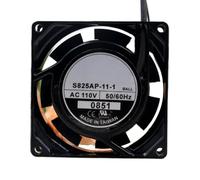 S825AP-11-1 8025 AC Fan, 115V Aluminum Frame Dual Ball Industrial Inverter Fan