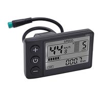 S866 Bicicleta Eléctrica Pantalla LCD Medidor, 24 V, 36 V (Conector de Scooter Eléctrico Panel de Control con Enchufe Impermeable, Ciclocomputador Cuentakilómetros para 22.2mm/0.9in Manillar