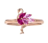 S925 Anillo De Plata Esterlina Con Anillo De Circón Navidad Estilo Para Mujer Regalo De Cumpleaños Anillo De Flamenco Joyería Casual De Moda