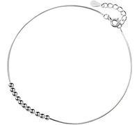 S925 Anklet, Ladies Japanese Round Light Bead Geometric Foot Jewelry s925 Anklet