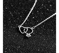 S925 Collar de Plata Esterlina Moda Cadena de Corazón Simple de Mujer Clavícula Temperamento Retro Elegante Regalo de Cumpleaños Creativo, LJBLEUSK