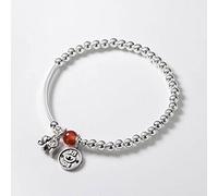S925 Damas Pulseras tailandesas, Elephant Lettering Fashion Garnet S925 Pulsera