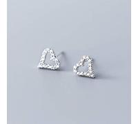 S925 Earrings, Ladies Fashion Hollow Heart Diamond Earrings, 925
