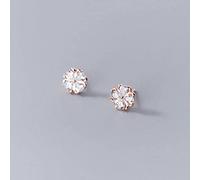 S925 Earrings, Women's Earrings with Diamonds and Flowers Rose, 925