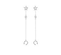 S925 Earrings Women's Star Zircon Earrings All-Match Long Ear Clips