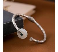 S925 Hetian Jade Knot Ladies Open Bangle Jewelry Women's Bracelets