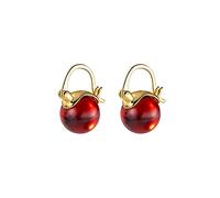 S925 Hoop Synthetic Red Garnet Pendant Ladies Fashion Elegant Jewelry High-End Earrings