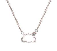 S925 Joyería de Plata Esterlina Chica Salvaje Estilo Coreano Nube Hueca Pequeña Collar Fraiser Rosa, Plata 925, LJBLEUSK