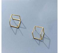 S925 Korean Square Hollow Geometric Temperament Earrings for Women
