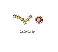 S925 Ladies Fashion Diamond Earrings, Asymmetric Constellation Earrings Earrings Pisces, 925