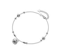 S925 Literary Retro Palace Bell Anklet, Ladies Hollow Round Fashion Ankle Jewelry s925 Anklet