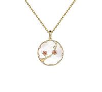 S925 Necklace Female Natural Pearl Shells Pendant Plum Orchid Chrysanthemum Country Jewelry