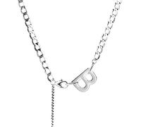 S925 Necklace Thick Sweater Chain Long Double Letter b Pendant Necklace Thai, 37cm