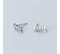 S925 Pendientes de Plata de Mujer Estilo Coreano Dulce Bosque Pendientes de Hueso Temperamento Lindo Mini Pendientes de Mujer, LJBLEUSK