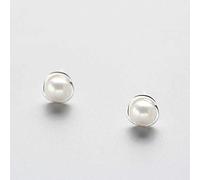 S925 Pendientes de Plata Esterlina Mujer Korean Elegant Temperament Pétalo de Flor Micro Inscrito con Perlas Pendientes Fuente Accesorios 6 Tacos, Plata 925, LJBLEUSK