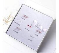 S925 Pendientes de Plata Esterlina Mujer Moda Salvaje Creativa una Semana Joyería Combinación Flor Temporada una Semana Pendientes de Regalo Conjunto Chicas, Plata 925, LJBLEUSK