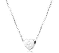 S925 Plata A-Z Capital Inicial Corazón Colgante Collares para Mujeres Chicas Señora para Mamá Hermana Amigos Navidad Cumpleaños Graduación Mujeres Gargantilla Collar Pequeños Collares Joyería de Moda