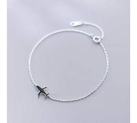 S925 Pulsera de Plata de Mujer Estilo Coreano Personalidad de la Moda Pulsera de Avión Negro Temperamento Joyería de Moda de Mujer, LJBLEUSK, el dinero, negro
