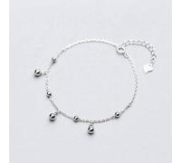 S925 Pulsera de Plata de Mujer Moda Coreana de Tamaño Único Perlas Ligeras Pulsera de Temperamento Suave Pulsera de Joyería de Mujer Pulsera de Tobillo, LJBLEUSK