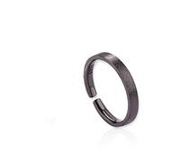S925 Pulsera de Plata Esterlina de Apertura Única Anillo Ajustable Hombres& Tendencia de Mujeres Anillo Negro Negro Tratamiento de Joyería Negro, Apertura Ajustable, LJBLEUSK