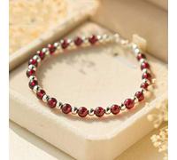 S925 Pulsera de Plata Hansen Pulsera de Granate de Mujer Pulsera de Cuentas de Luz en la Moda Suave, LJBLEUSK, el Argent