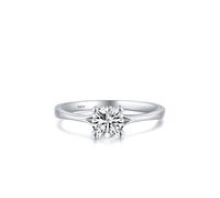 S925 Ring, Ringe Frauen Zart Silber Einfacher Solitär mit Vier Zinken Größe 54 (17.2)