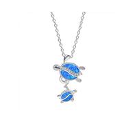 S925 Sterling Silver Lucky Blue Turtle Love Heart Necklace for Women Daughter Girlfriend Xq-xl312