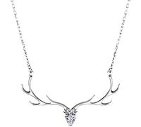 S925 Sterling Silver Mori You Has Wood Necklace Girl Elk Wood Han Show Clavicle Chain All The Way Platino, Plata 925, LJBLEUSK