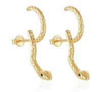 S925 Sterling Silver Snake Earrings for Women, Punk Snake Stud Earrings, Gothic Personality Jewelry Gift for Her (Gold)