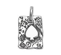 S925 Sterling Silver Spade Play Card Pends, Hombres y mujeres Fashion Cien collar a juego