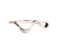 S925 Sterling Silver Wave Friendship Rings Stackable Knuckle Rings for Best Friend Matching Minimalist Wave Ring Jewelry Birthday Gifts for Women Sisters (silver,7)