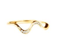 S925 Sterling Silver Wave Friendship Rings Stackable Knuckle Rings for Best Friend Matching Minimalist Wave Ring Jewelry Birthday Gifts for Women Sisters (gold,10)