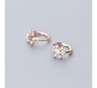 S925 White Fungus Buckle, Ladies Fashion Snowflake Ear Studs, Mini Ear Bone Studs, Diamond Small Ear Buckle Ear Jewelry &Rose, 925