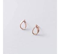 S925 White Stud Earrings, Water Drop Hollow and Curved Earrings, Fashionable and Personalized Ear Jewelry Rose, 925