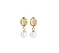 S925 Women's Earrings Oval Opal Pearl Earrings Women's Earrings Small Earrings