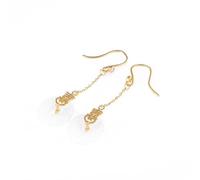S925 Women's Inlaid Nephrite White Jade Pendant Ear Hook Long Peaceful Buckle Earrings Japanese and Korean and Versatile Earrings