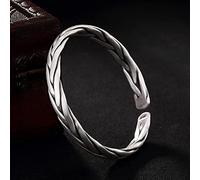 S999 Pure Hand Woven Retro Open Men and Women Bracelets Jewelry Women's Bracelets