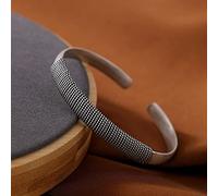 S999 Puro Retro Mate sinuoso Brillante Apertura Brillante de Brazalete para Hombres y Mujeres Pulseras para Mujeres