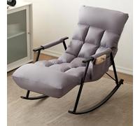 Sa a Glider - Mecedora tapizada con cojines, perfecta para dormitorio y sala de estar, elegante silla de acento gris para mayor comodidad y relajación
