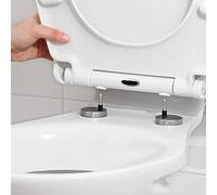SA Products Tapa WC Universal Ovalada con Cierre Suave y Liberación Rápida, Asiento de Inodoro de Termoestable con Bisagras ABS y Tornillos, 44,1 x 36,5 x 5 cm, Blanco, Fácil Limpieza e Higiene