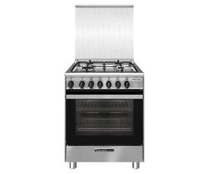 Sa66ix cocina de gas con horno de gas, 4 fuegos, 60x60 cm, inox