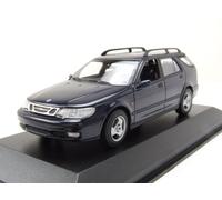 Saab 9-5 Break Familiar 1999 Coche a Escala Azul Metálico 1:43 Maxichamps