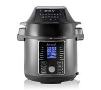 Saaf Multicooker con Airfryer - Set de 15 Piezas - 24 Programas - Slowcooker, Arrocera, Vaporizador & Olla a Presión - 6L - Incluye Cesta, Olla & Libro de Recetas - Pantalla Digital