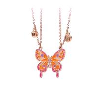 Saalort Collar de mariposa para 2 personas, gargantilla magnética a juego con colgante de amistad para mujer, M, Zinc, Circonia cúbica
