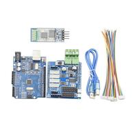 SAANICH 4WD Ackerman dirección RC Coche Ros Robot chasis con Servo Dual DC 12V Motor con codificador for Arduino DIY Stem Kit de Juguete(Only Control Kit)