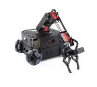 SAANICH 4wd Omni Rueda Robot Coche Brazo robótico chasis inalámbrico RC programación Coche for Arduino evitación de obstáculos(Car with Arm)