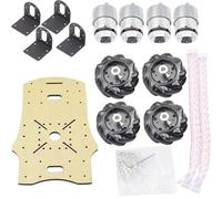 SAANICH Chasis de Coche Robot con Rueda Mecanum, Carga de 5KG, 4WD, 60mm, con Motor codificador de 12V CC for Proyecto Arduino Raspberry Pi DIY(Yellow)
