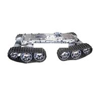 SAANICH Chasis de Tanque de Robot de Metal 4WD, 12V, Coche con Motor de CC for Arduino, Robot rastreador de Pista, Kit DIY sin Montar(Gray)