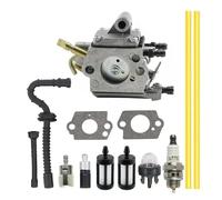 SAANICH Kits de carburador compatibles con Stihl MS192, MS192T, MS192TC, for motosierra Zama C1Q-S258, arandelas, bujías, manguera de combustible, bombilla de cebado del motor.