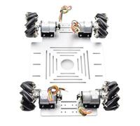 SAANICH Mecanum-Robot de Rueda de 78mm con Carga de 40KG, Kit de Chasis de Coche con Motor codificador de Velocidad for Arduino DIY Project Ros Platfrom(Yellow)